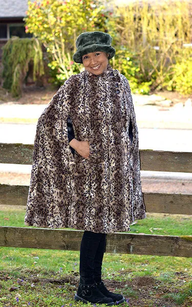 Long Cape - Luxury Faux Fur in Carpathian Lynx - Sold Out!