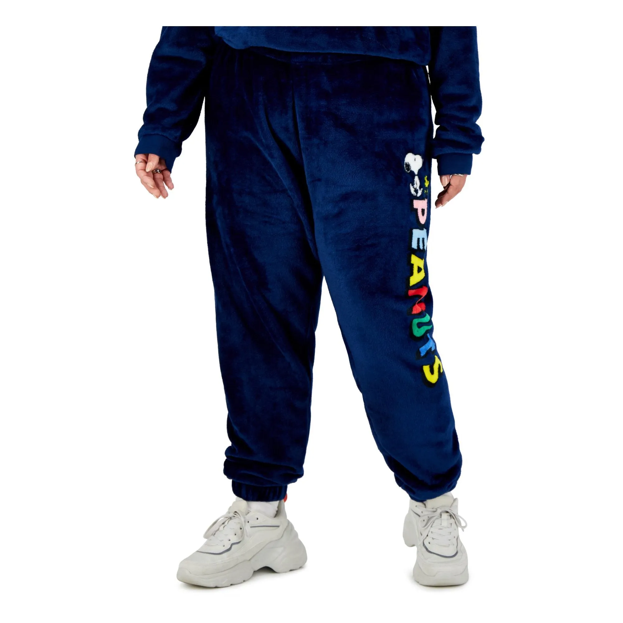 Love Tribe Plus Size Peanuts Graphic Plush Jogger Pants