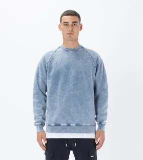 Lowgo Raglan Crew Sweat Salt Blue