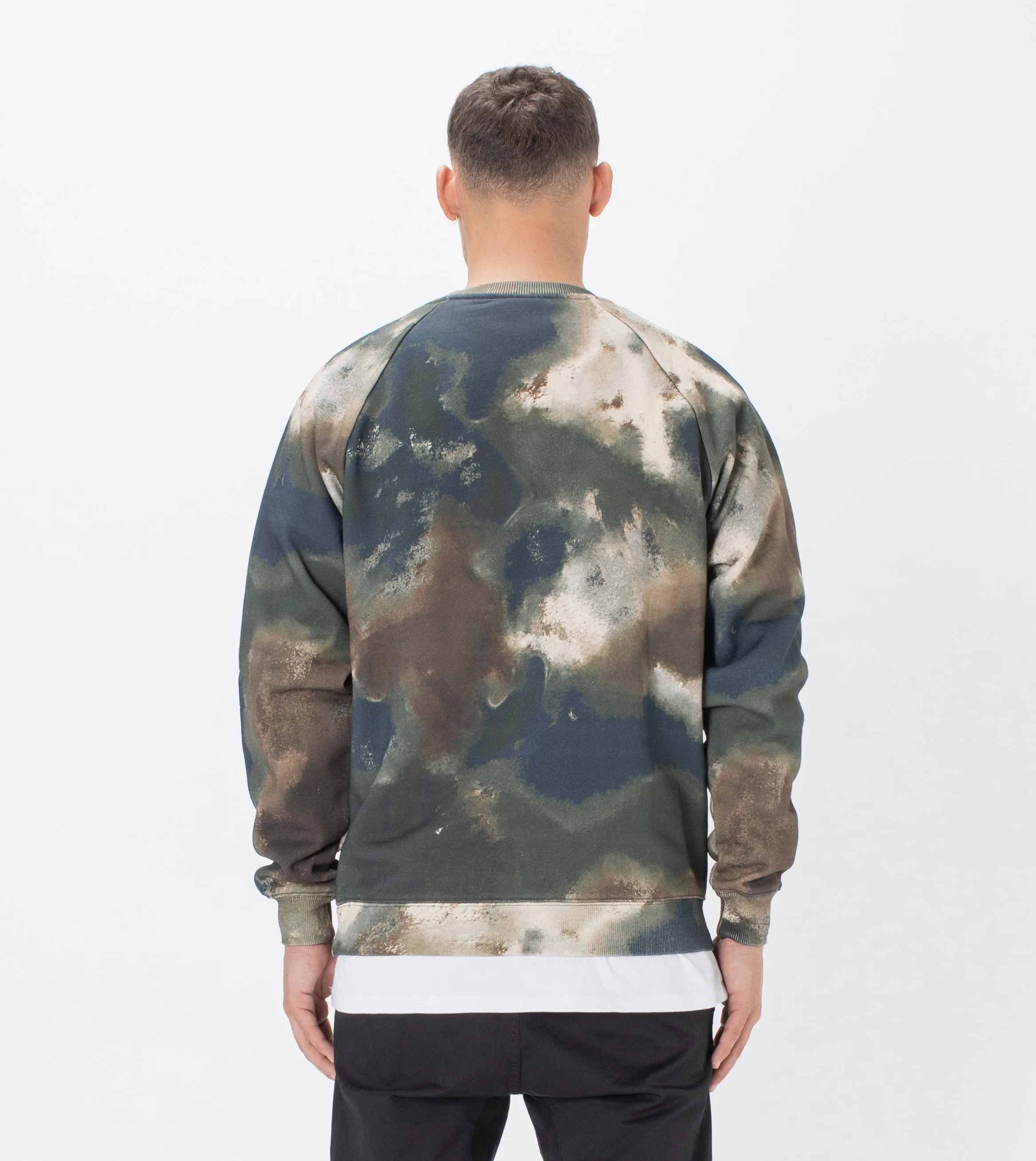 Lowgo Raglan Crew Sweat Washed Camo