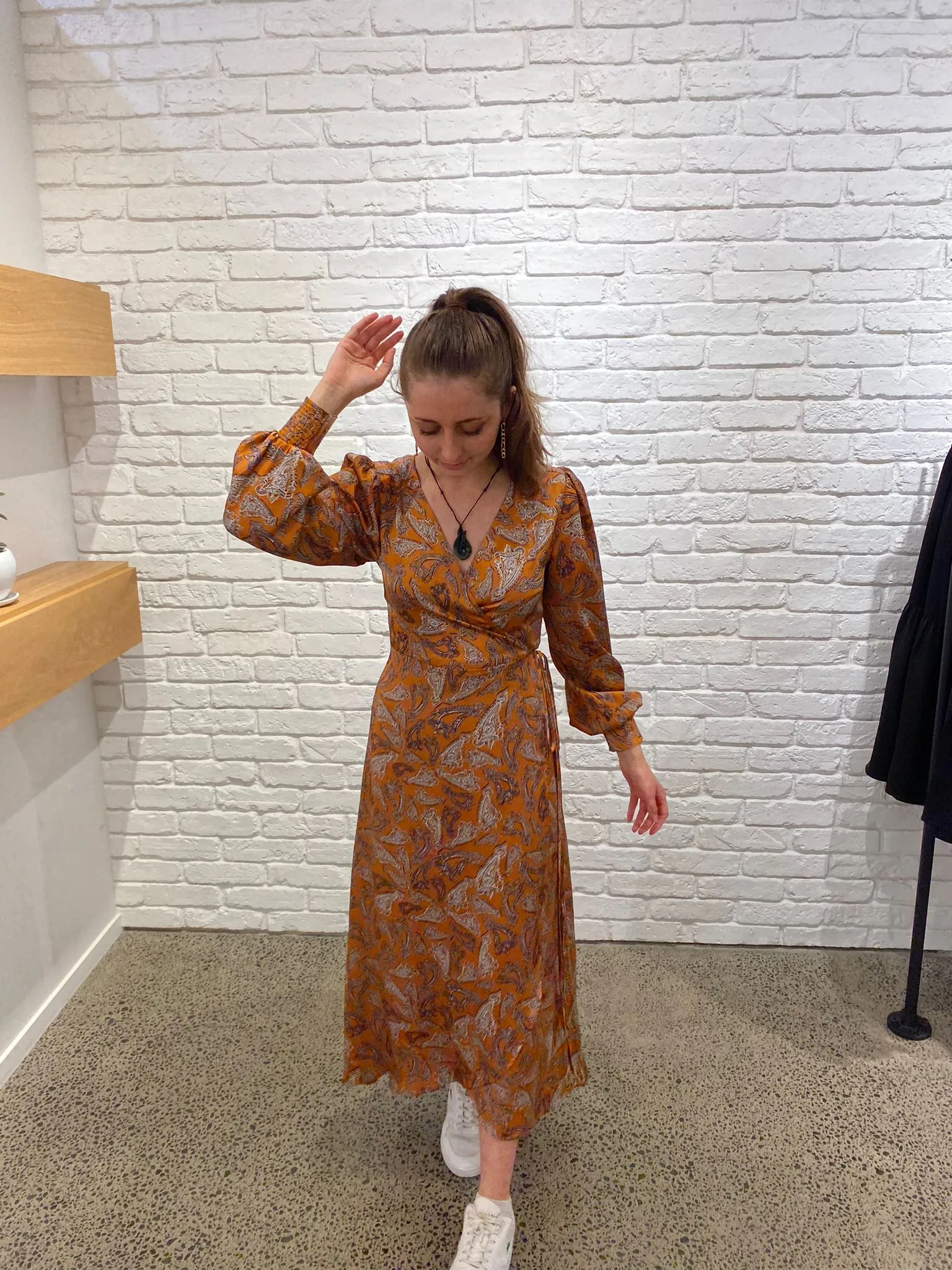 Luna Dress - Rust Paisley print