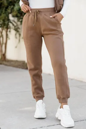 Making It Look Easy Brown Joggers FINAL SALE