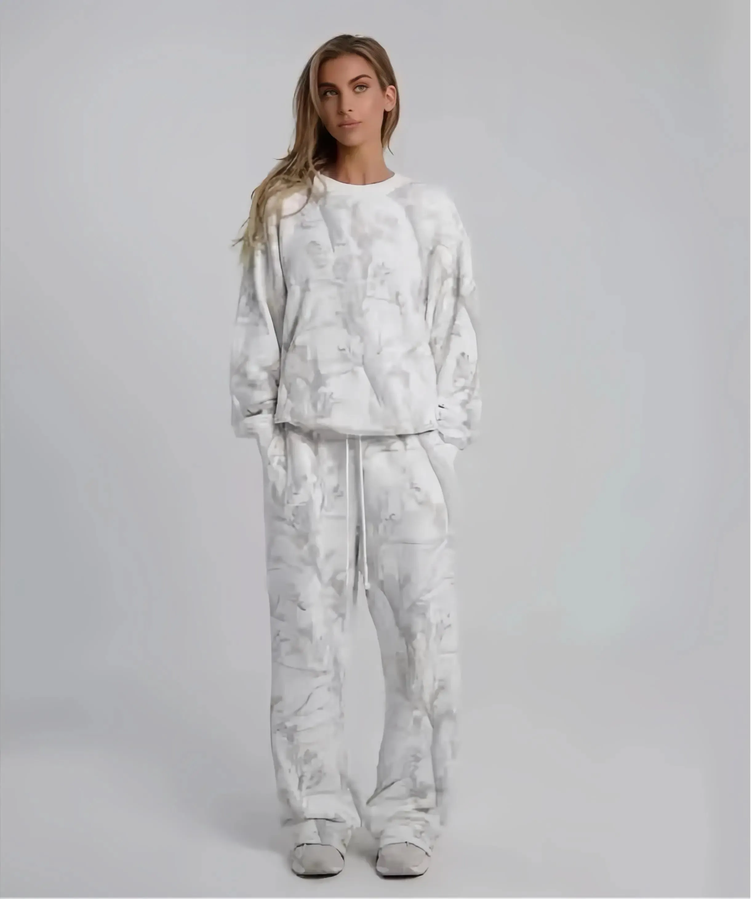 Marble Print Oversized Loungewear Set