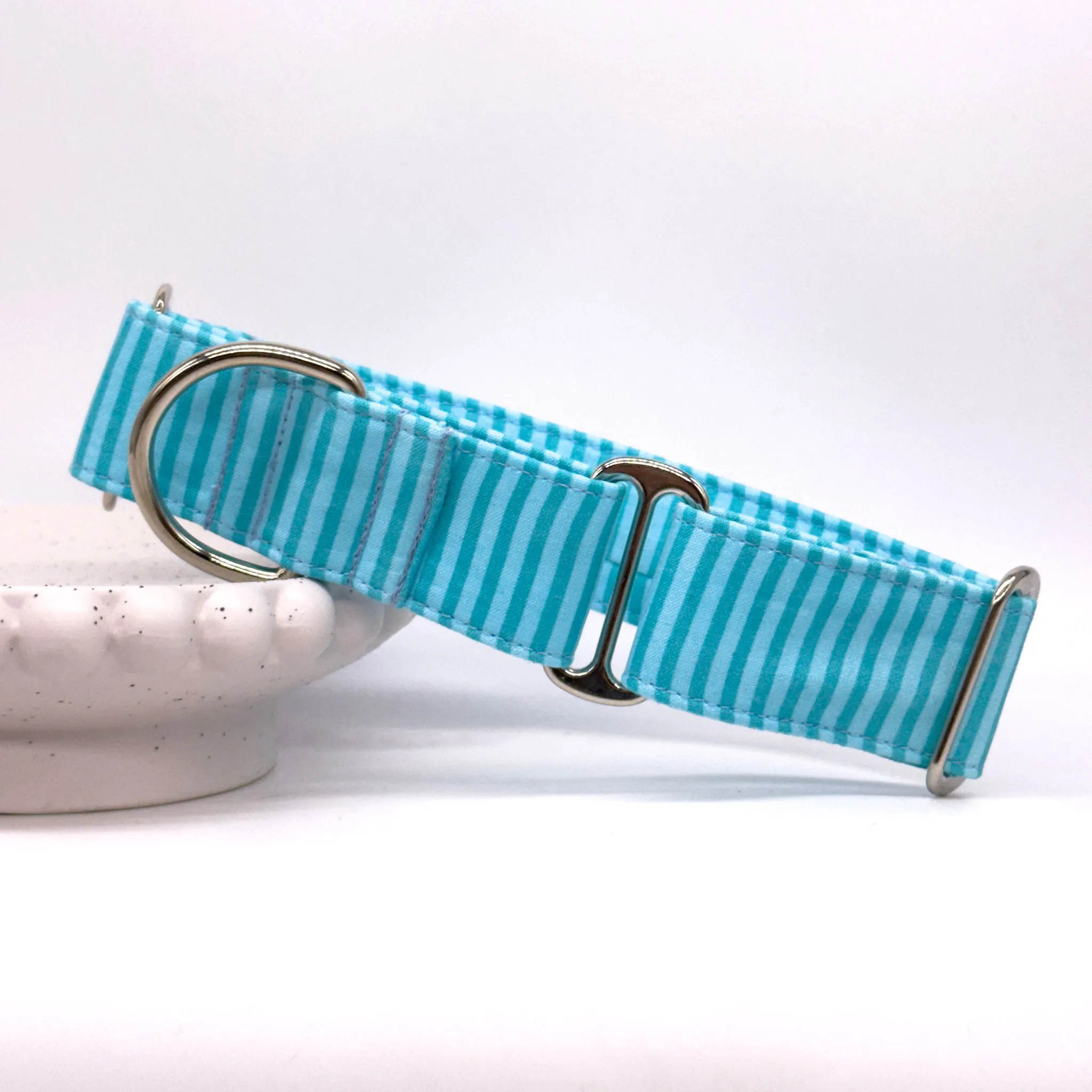 Martingale Collar -  Arctic Aqua Stripes