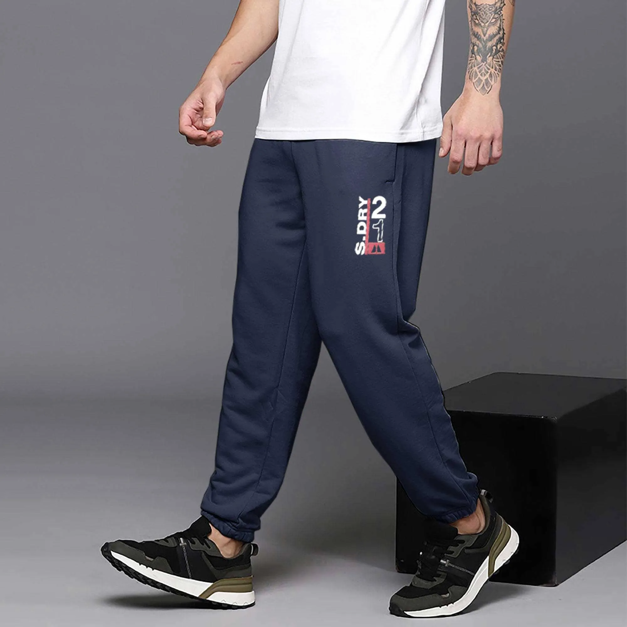 MAX 21 Men's S Dry Printed Fleece Joggers Pants