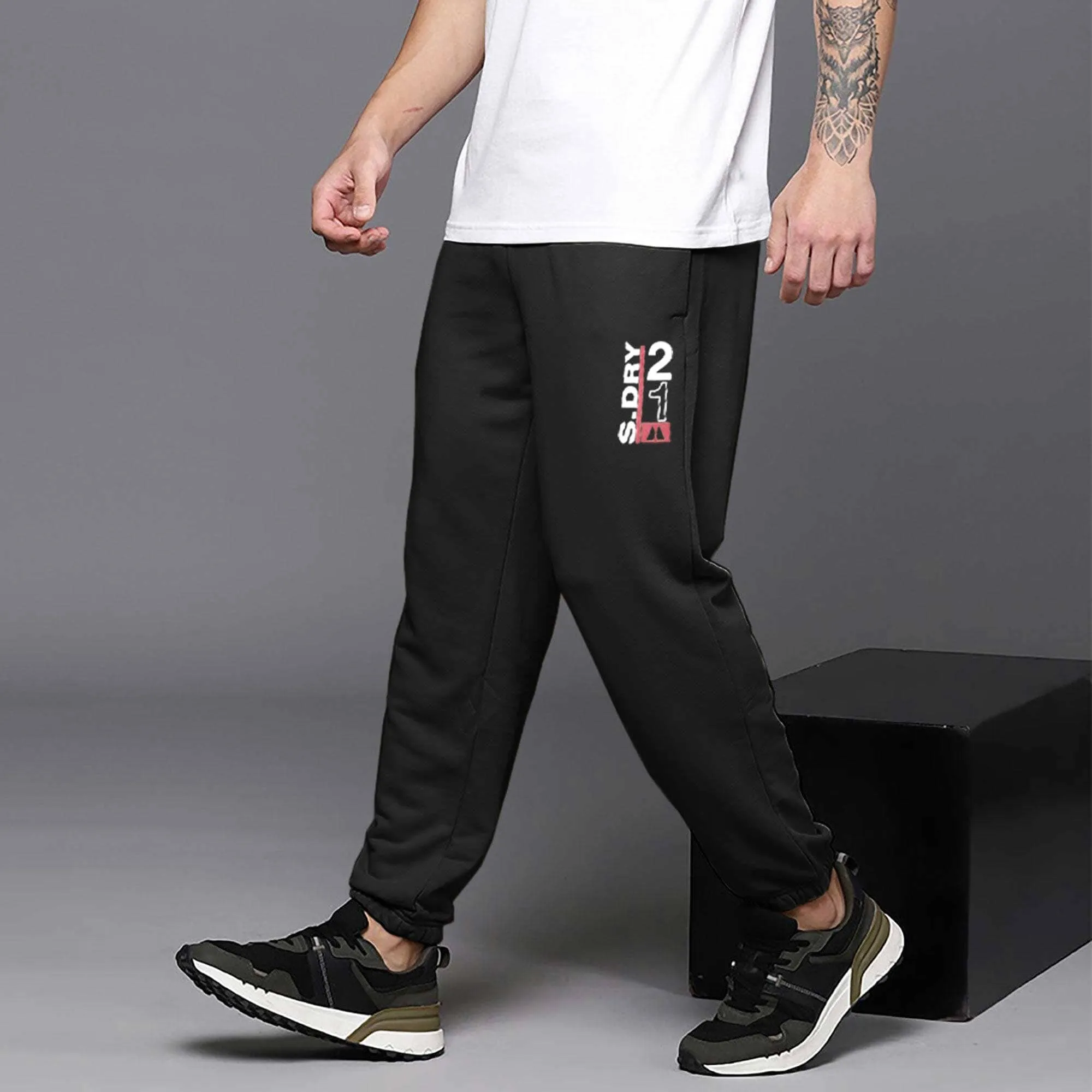 MAX 21 Men's S Dry Printed Fleece Joggers Pants