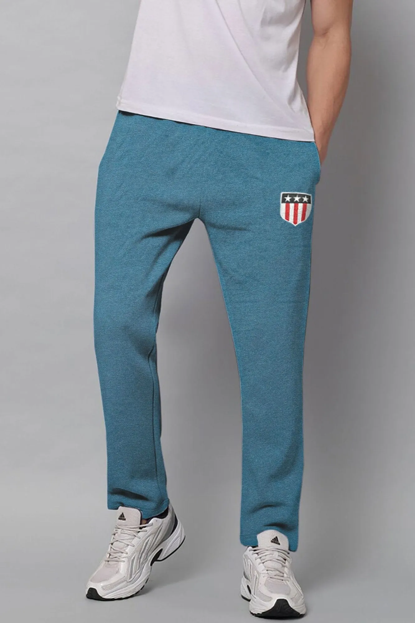 MAX 21 Men's Stars Embroidered Fleece Joggers Pants