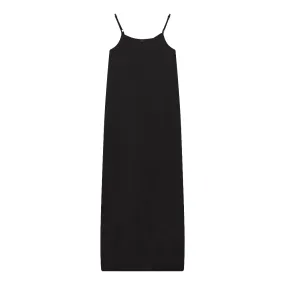 maxi dress silk jumper - black