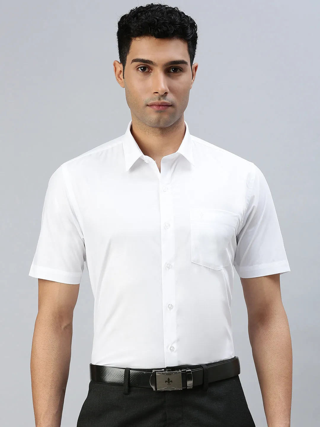 Men 100% Cotton White Shirt Plus Size