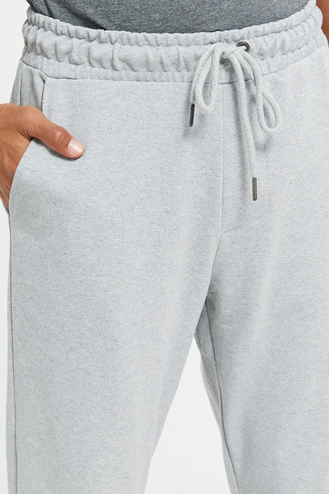 Men Grey Pique Joggers