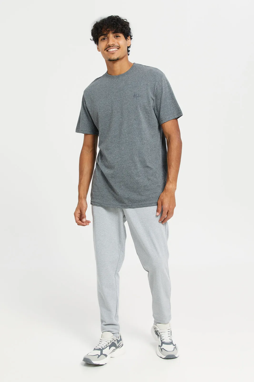 Men Grey Pique Joggers