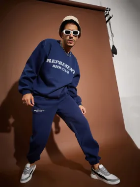 Men Navy REPRESENT Oversized Sweatshirt With Joggers