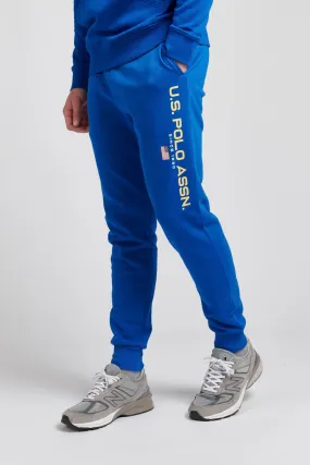 Mens Block Flag Graphic Joggers in Nautical Blue