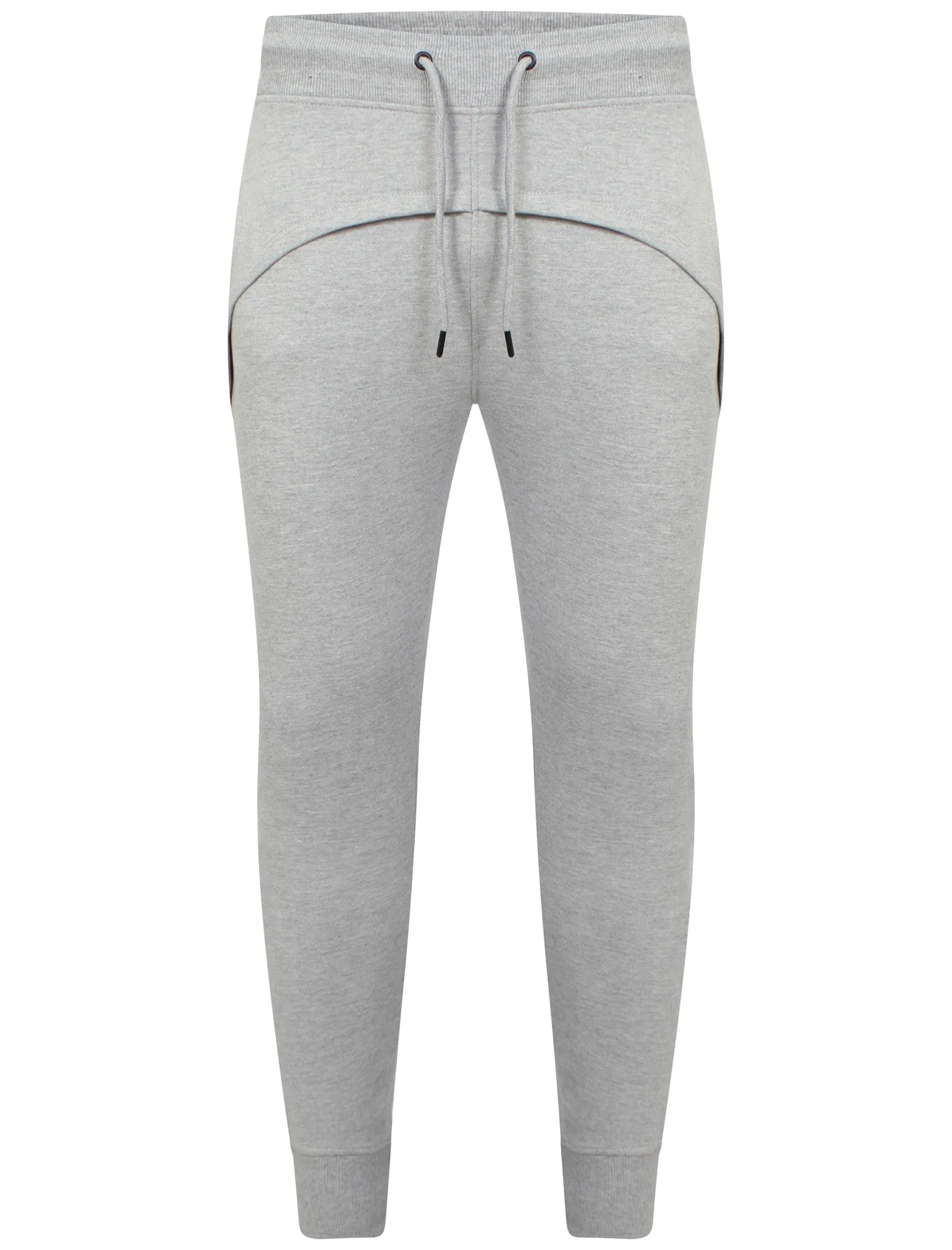 Mens Patrick Curved Panel Cuffed Joggers in Light Grey