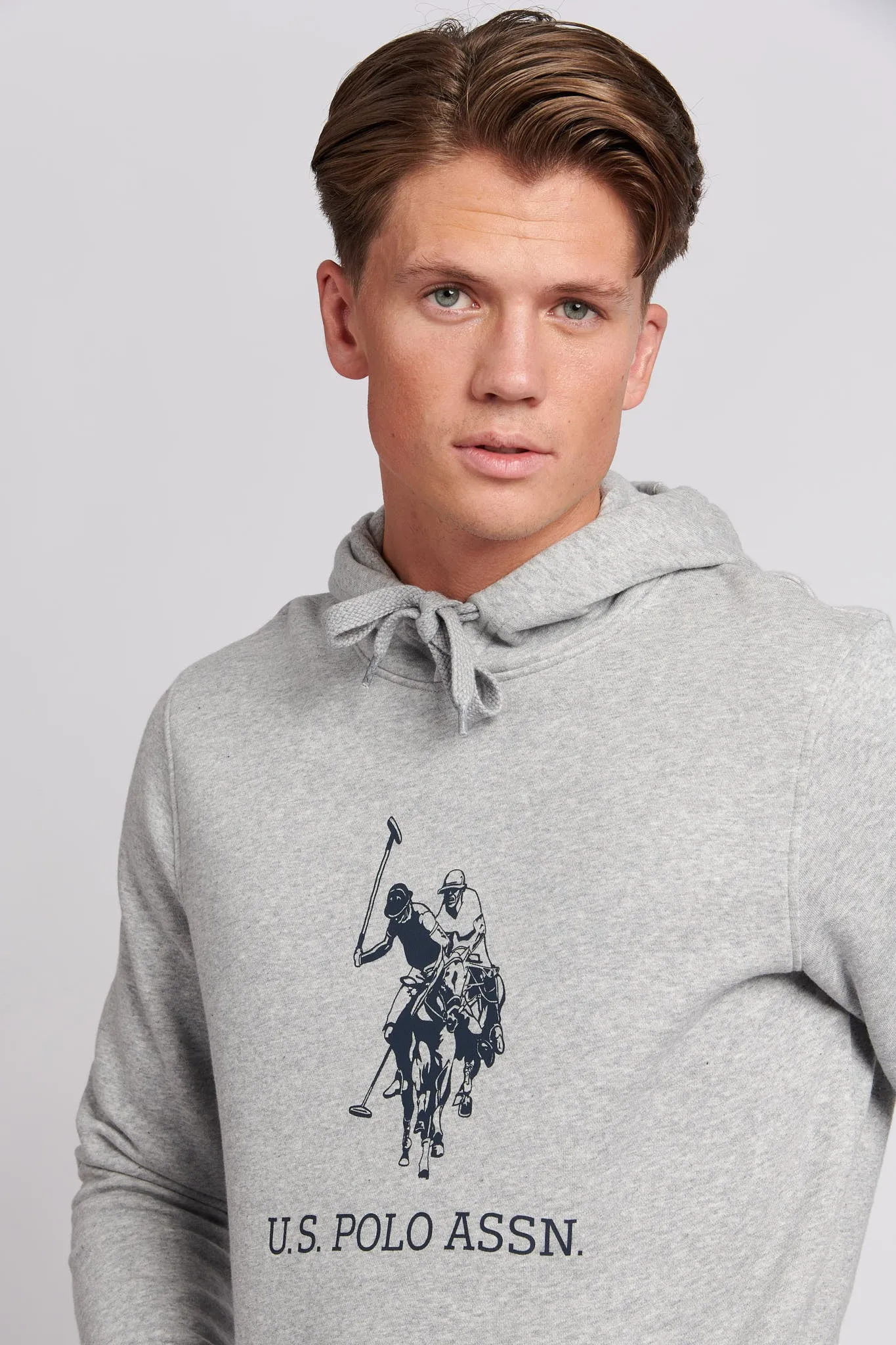 Mens Rider Brush Back Hoodie in Vintage Grey Heather