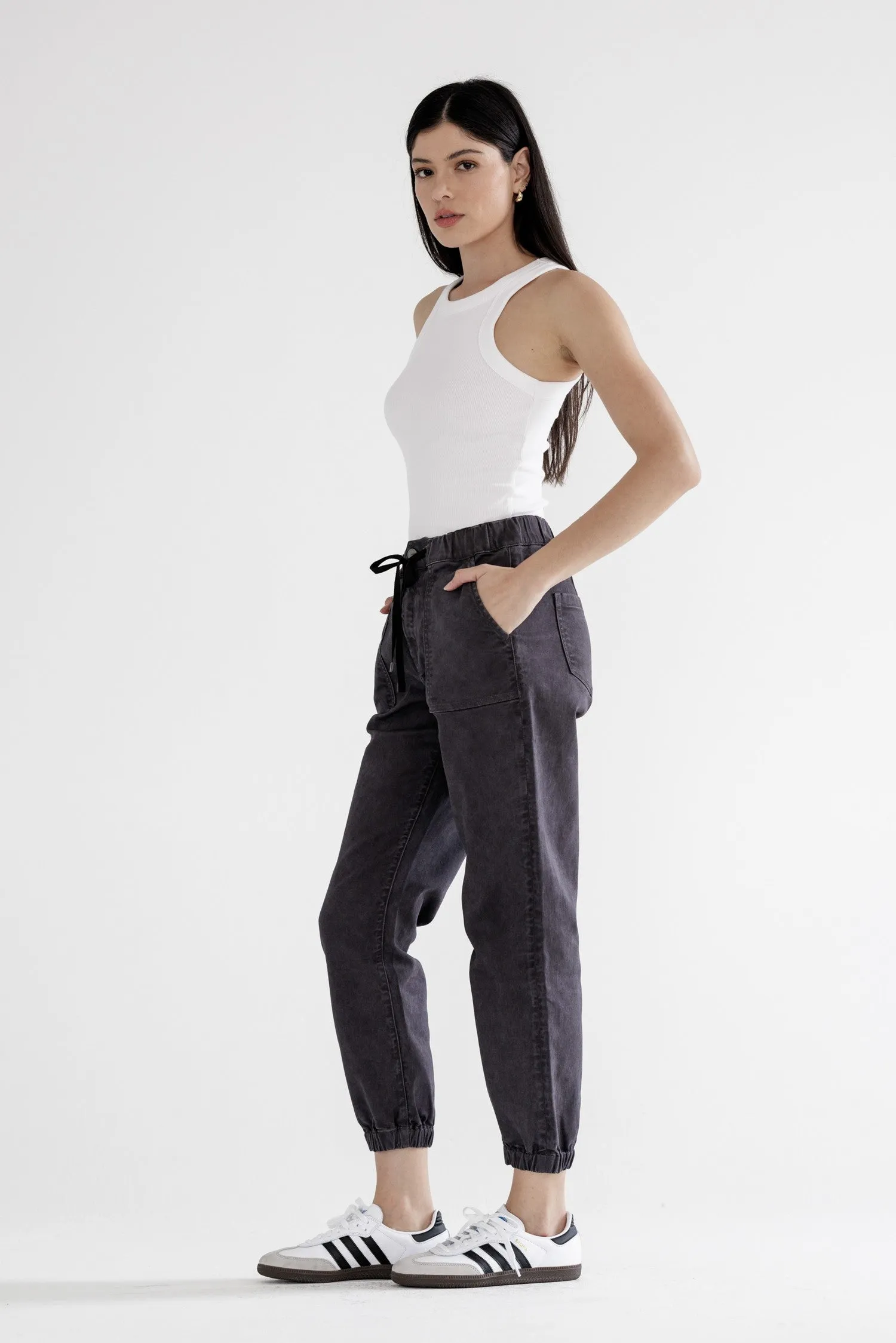 Mica Charcoal Grey High Rise Joggers