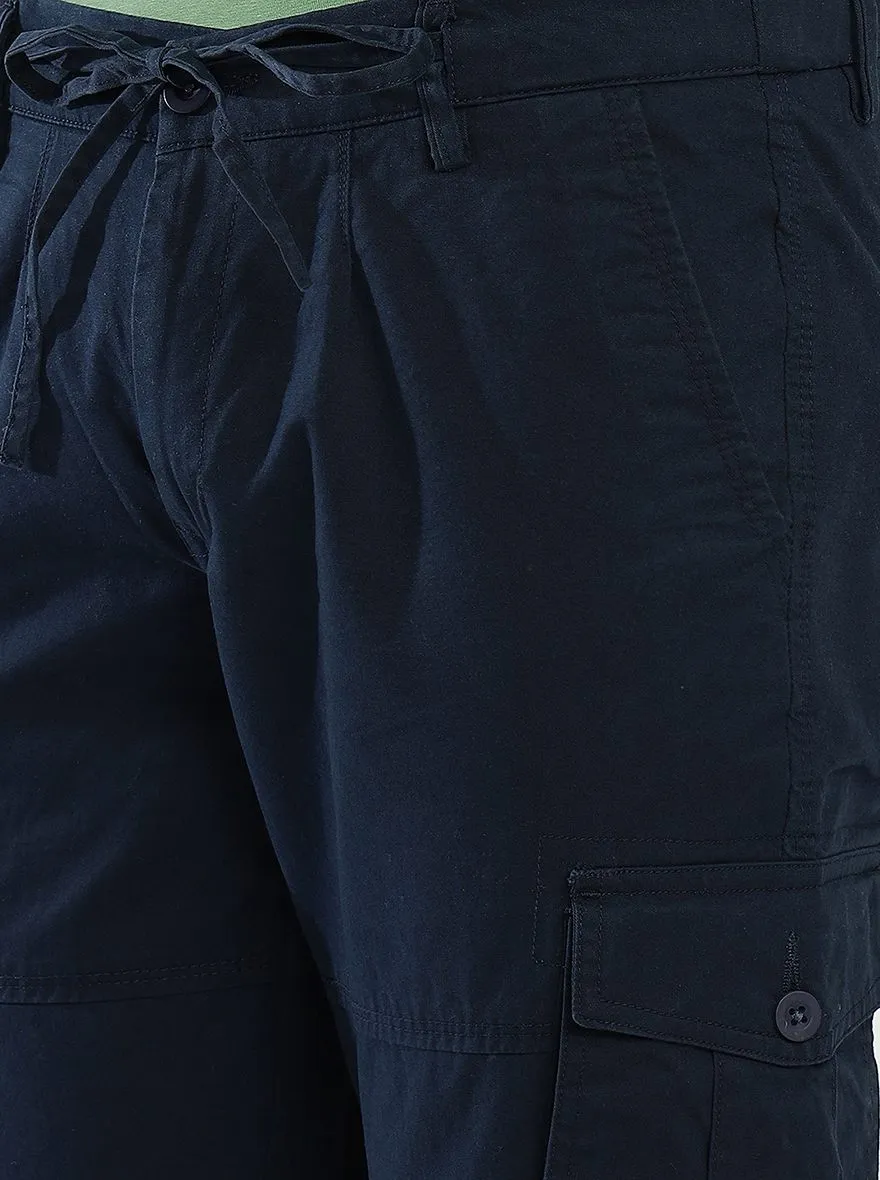 Navy Blue Solid Slim Fit Jogger | JadeBlue