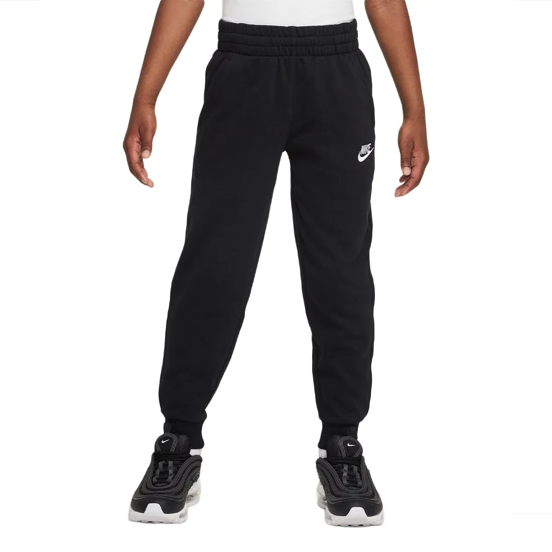 Nike Club Fleece Big Kids' French Terry Joggers Black