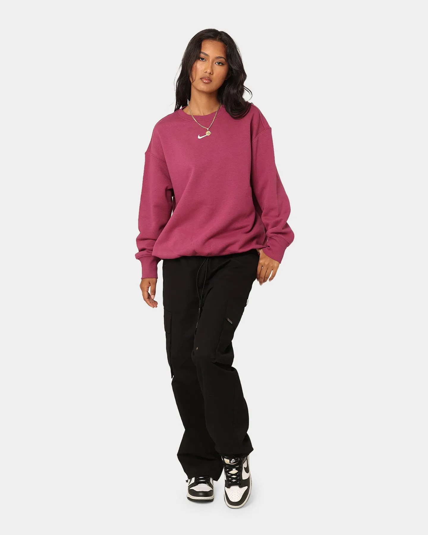 Nike Women's Nike Sportswear Phoenix Fleece Oversized Crewneck Rosewood/Sail