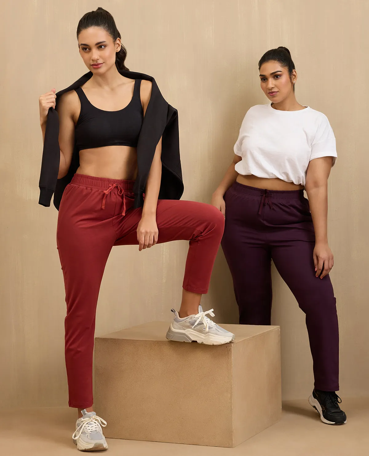 NYKD By Nykaa Cotton Comfort Pants-NYAT502-Grape