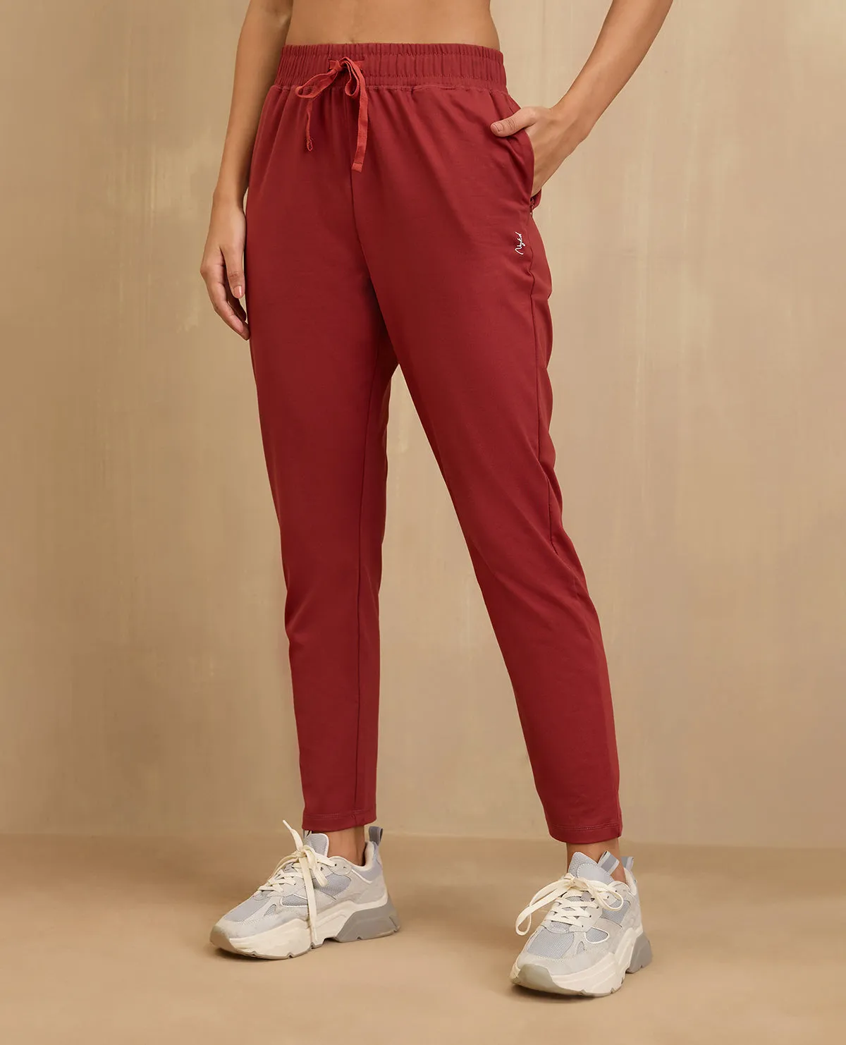 NYKD By Nykaa Cotton Comfort Pants-NYAT502-Red