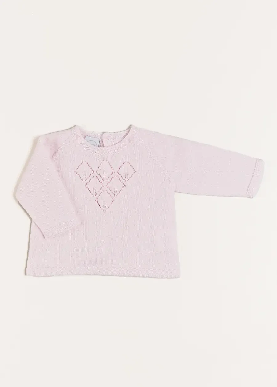 Openwork Detail Jumper in Pink (1-9mths)