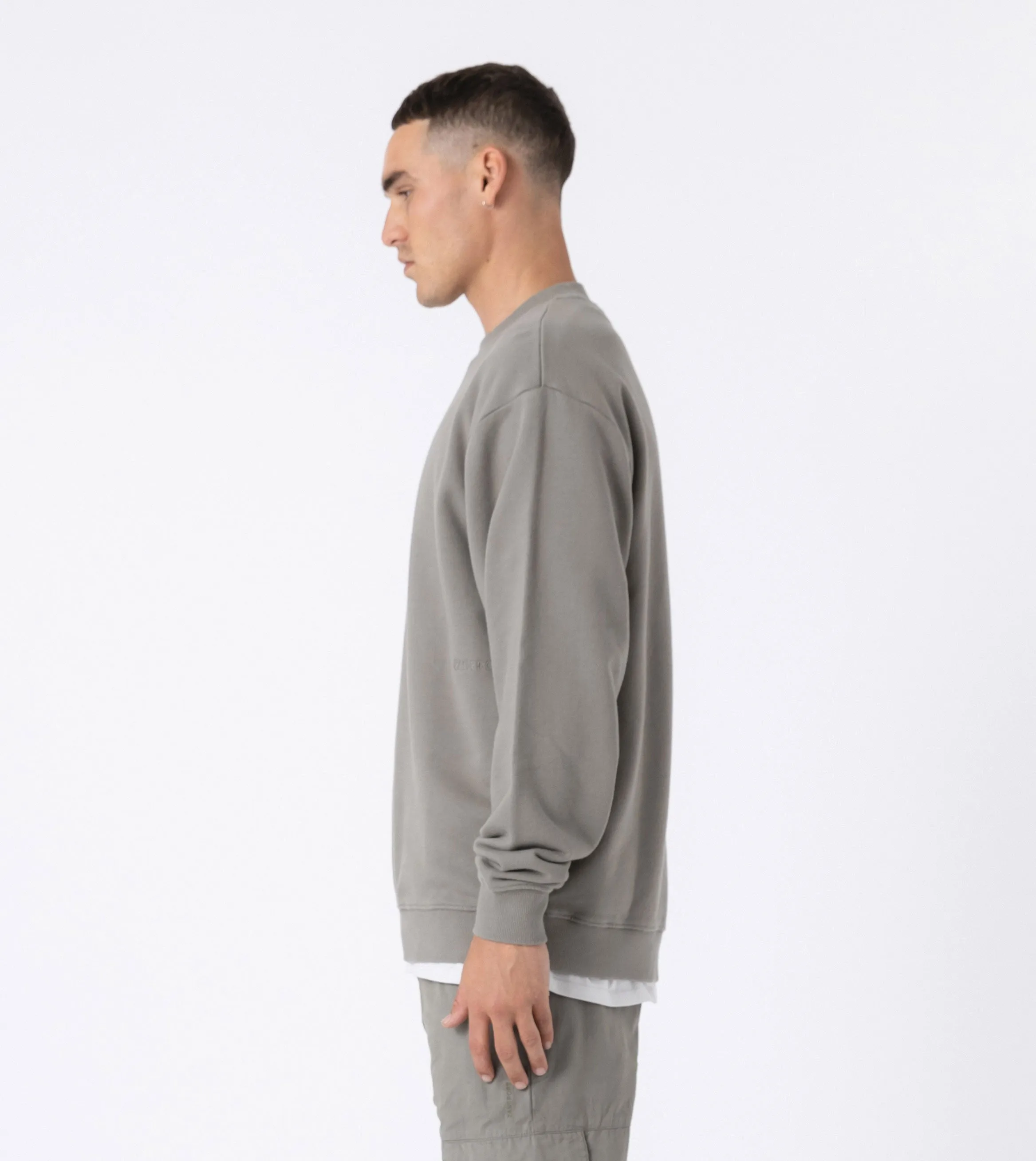 Orgo Crew Sweat Dk Moss