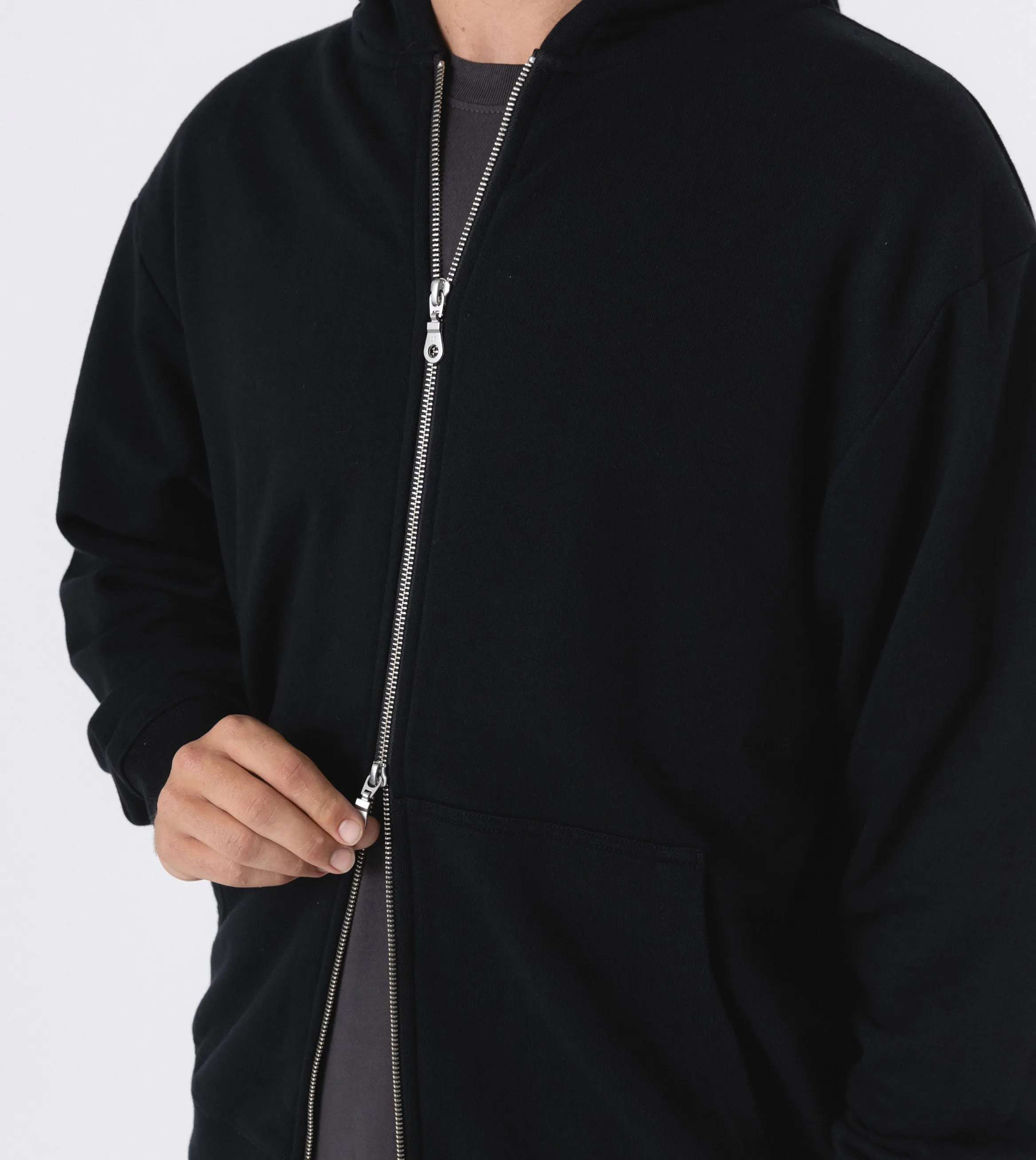 Orgo Hood Zip Sweat Black