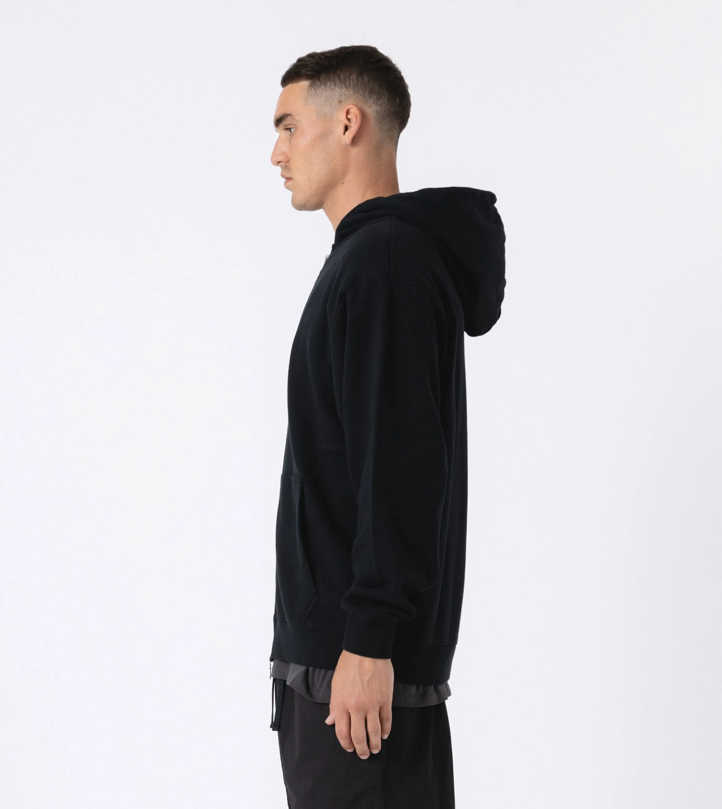 Orgo Hood Zip Sweat Black