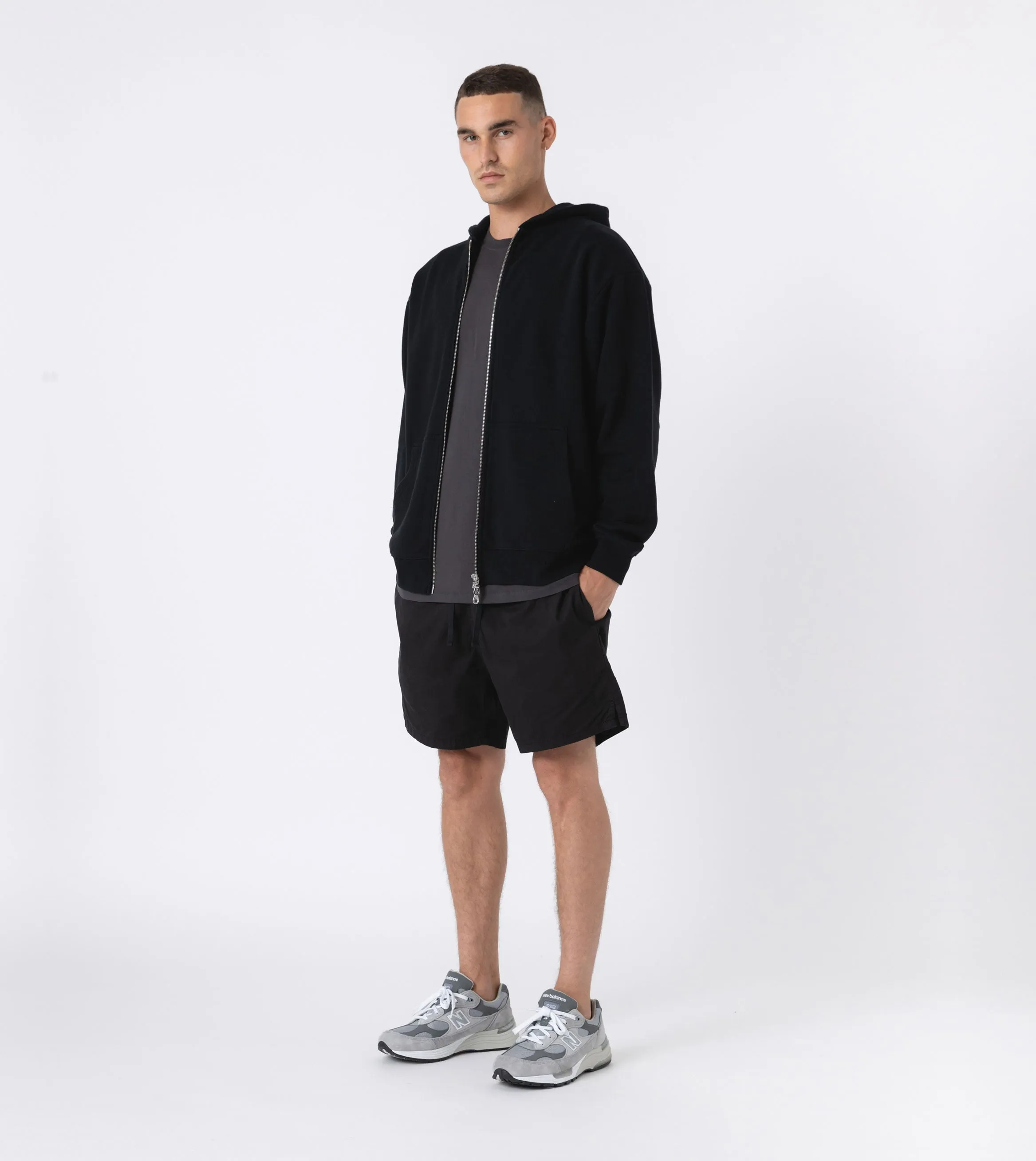 Orgo Hood Zip Sweat Black