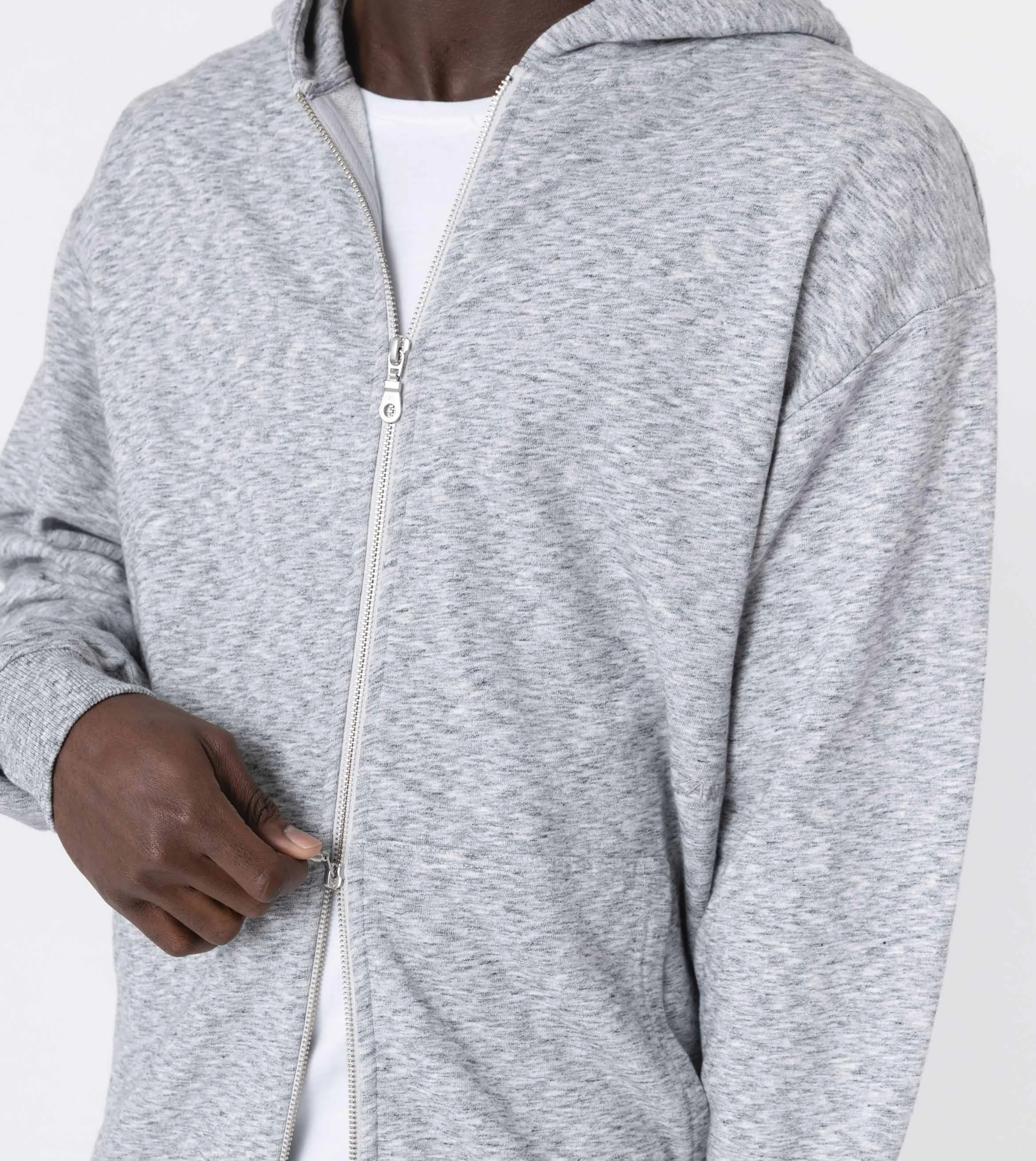 Orgo Hood Zip Sweat White Noise