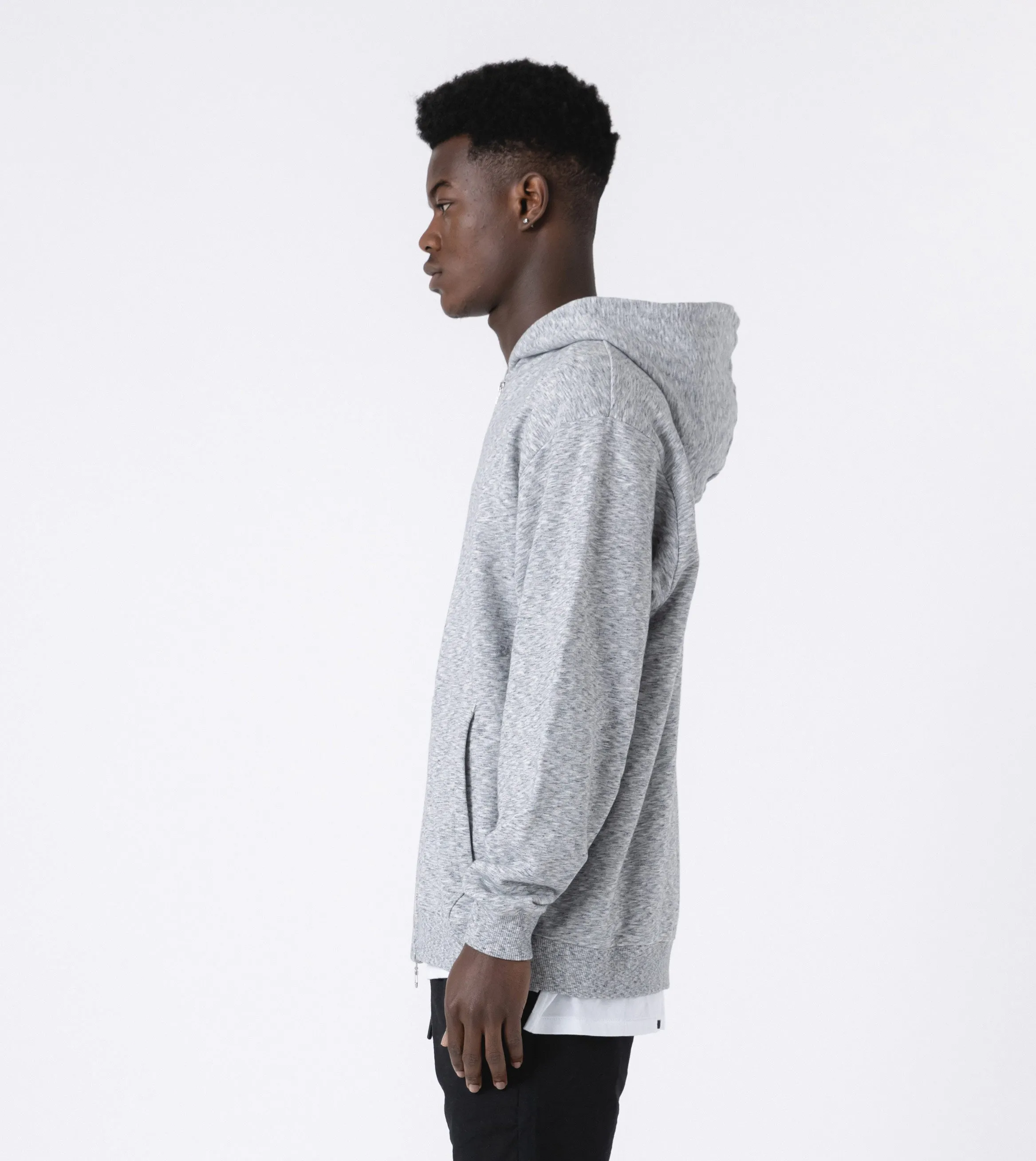 Orgo Hood Zip Sweat White Noise