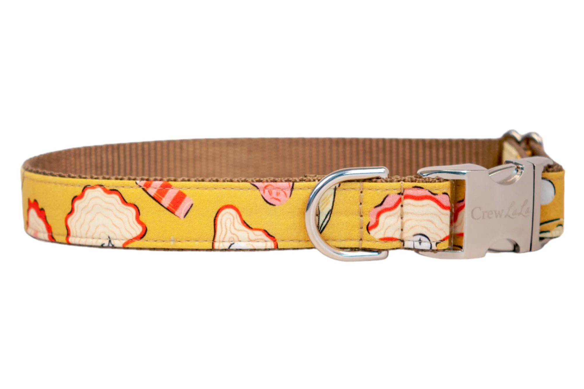 Oyster Roast Dog Collar On Tan