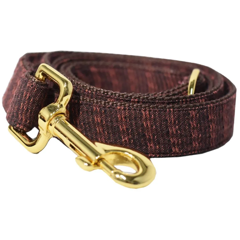 Pattefrenz Maroon Sundae Gold Collar & Leash Set (Medium)