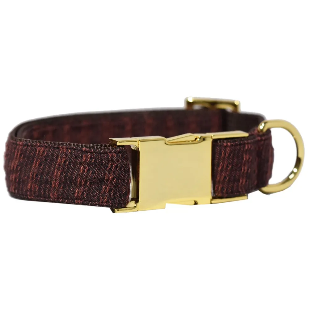 Pattefrenz Maroon Sundae Gold Collar & Leash Set (Medium)