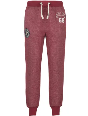 Pelican Bay Loop Back Fleece Cuffed Joggers In Bordeaux - Tokyo Laundry