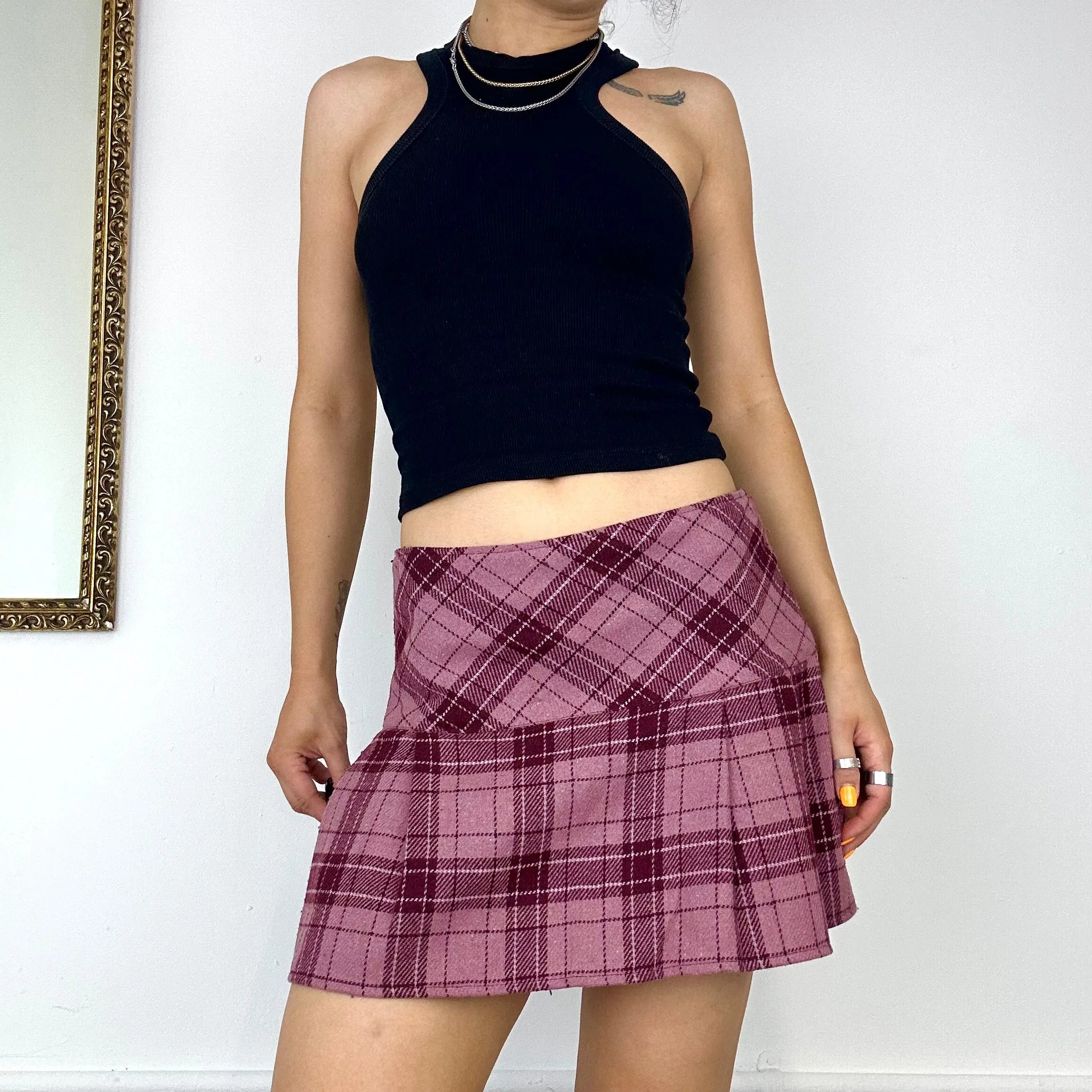 pimkie checkered mini skirt