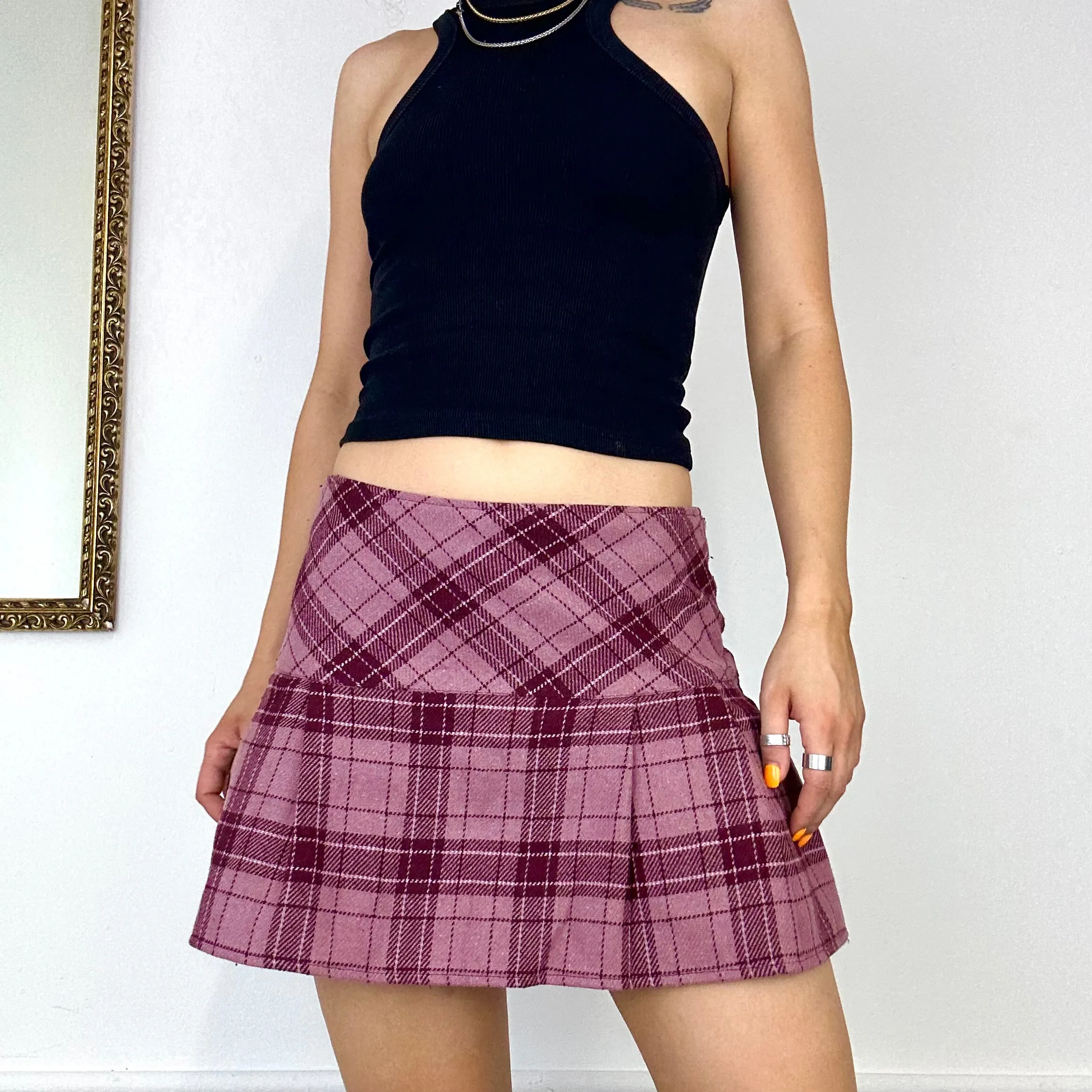 pimkie checkered mini skirt