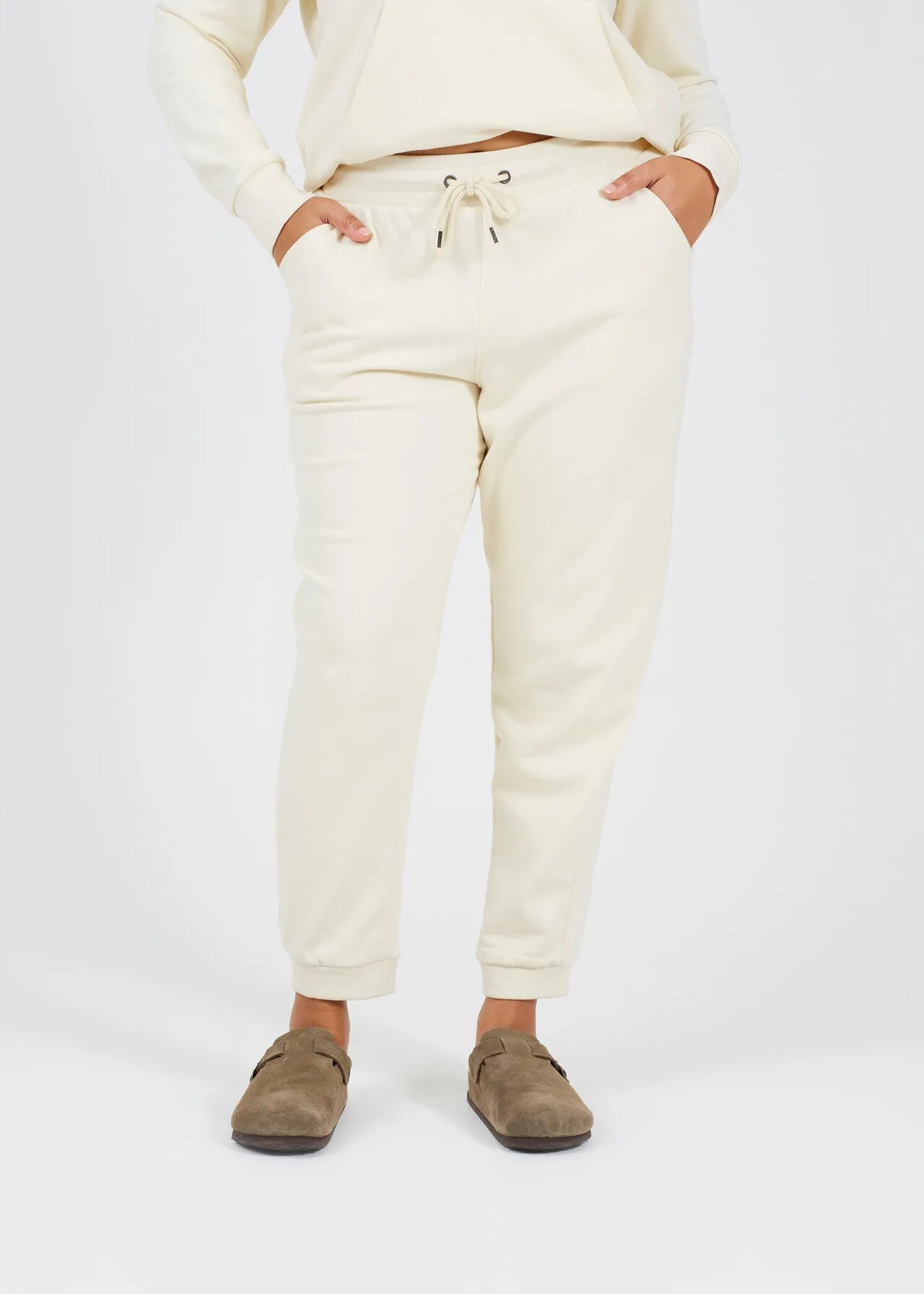 PLUS SIZE PLAIN CREAM JOGGING BOTTOMS