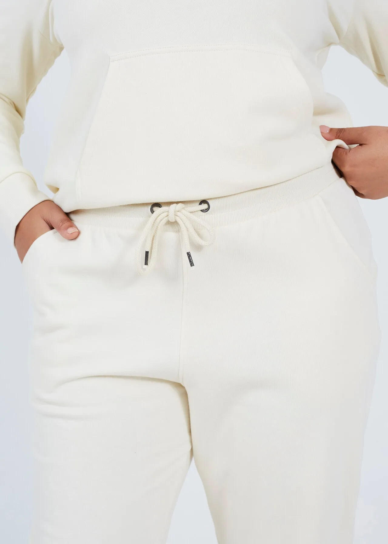 PLUS SIZE PLAIN CREAM JOGGING BOTTOMS