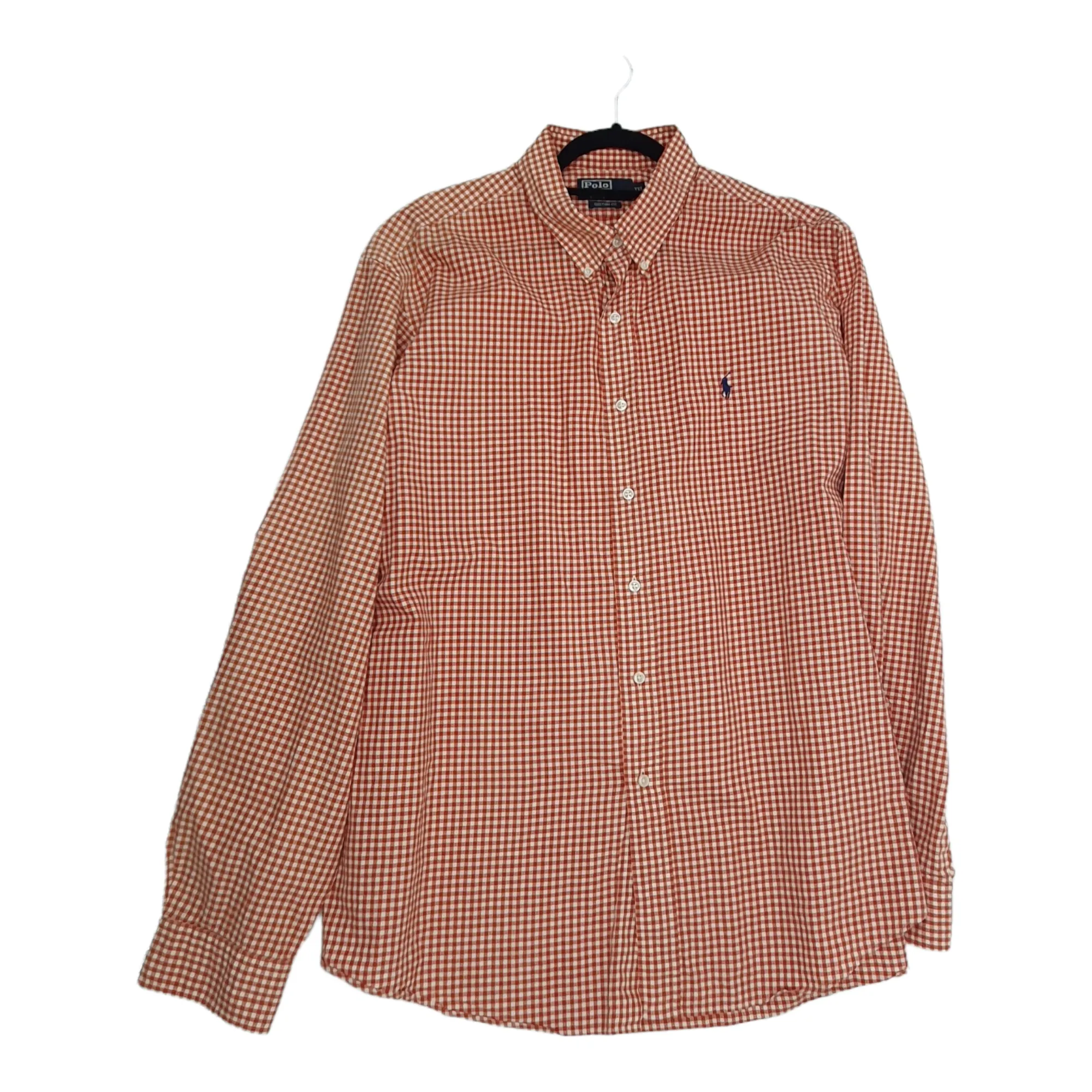 Polo by Ralph Lauren Orange Gingham Plaid Oversized Shirt XXL