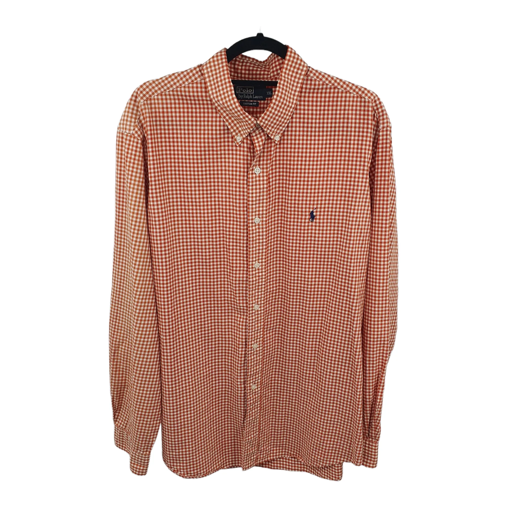 Polo by Ralph Lauren Orange Gingham Plaid Oversized Shirt XXL