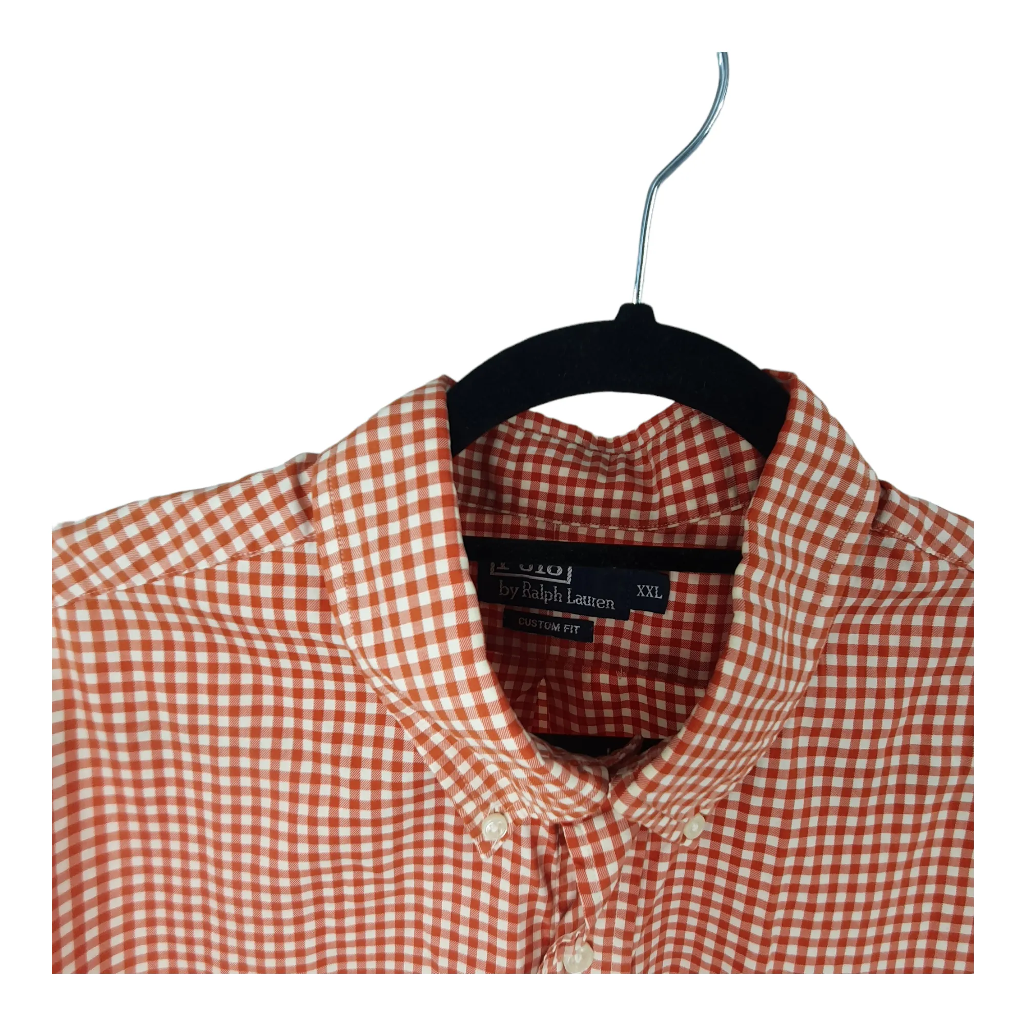 Polo by Ralph Lauren Orange Gingham Plaid Oversized Shirt XXL