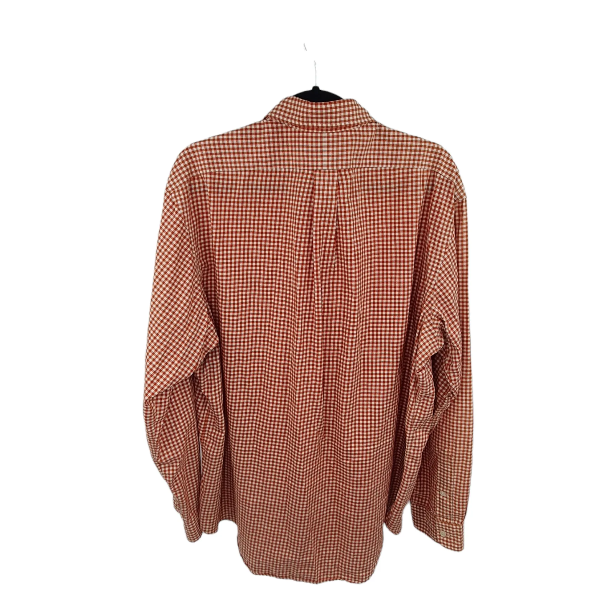 Polo by Ralph Lauren Orange Gingham Plaid Oversized Shirt XXL