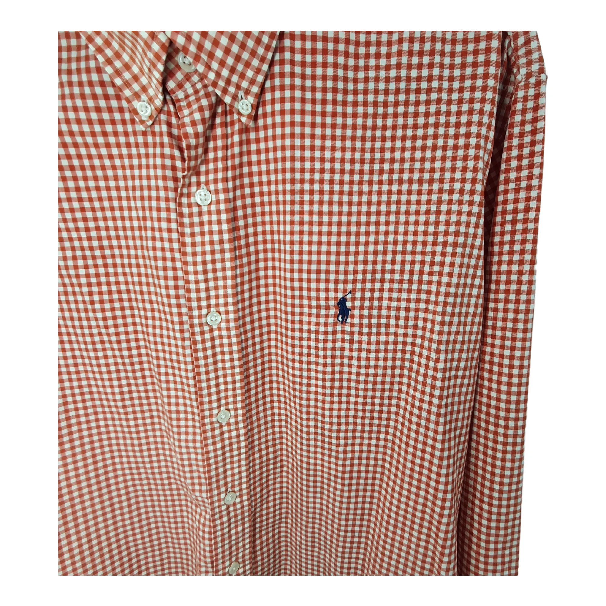 Polo by Ralph Lauren Orange Gingham Plaid Oversized Shirt XXL