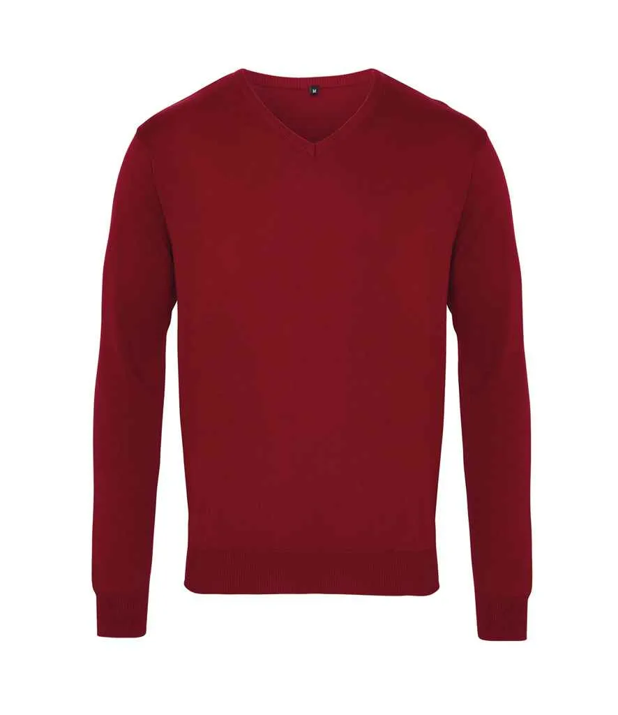 Premier Knitted Cotton Acrylic V Neck Sweater