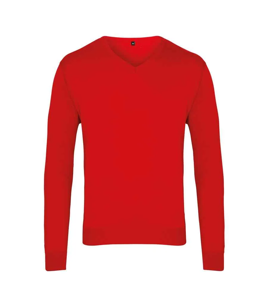 Premier Knitted Cotton Acrylic V Neck Sweater