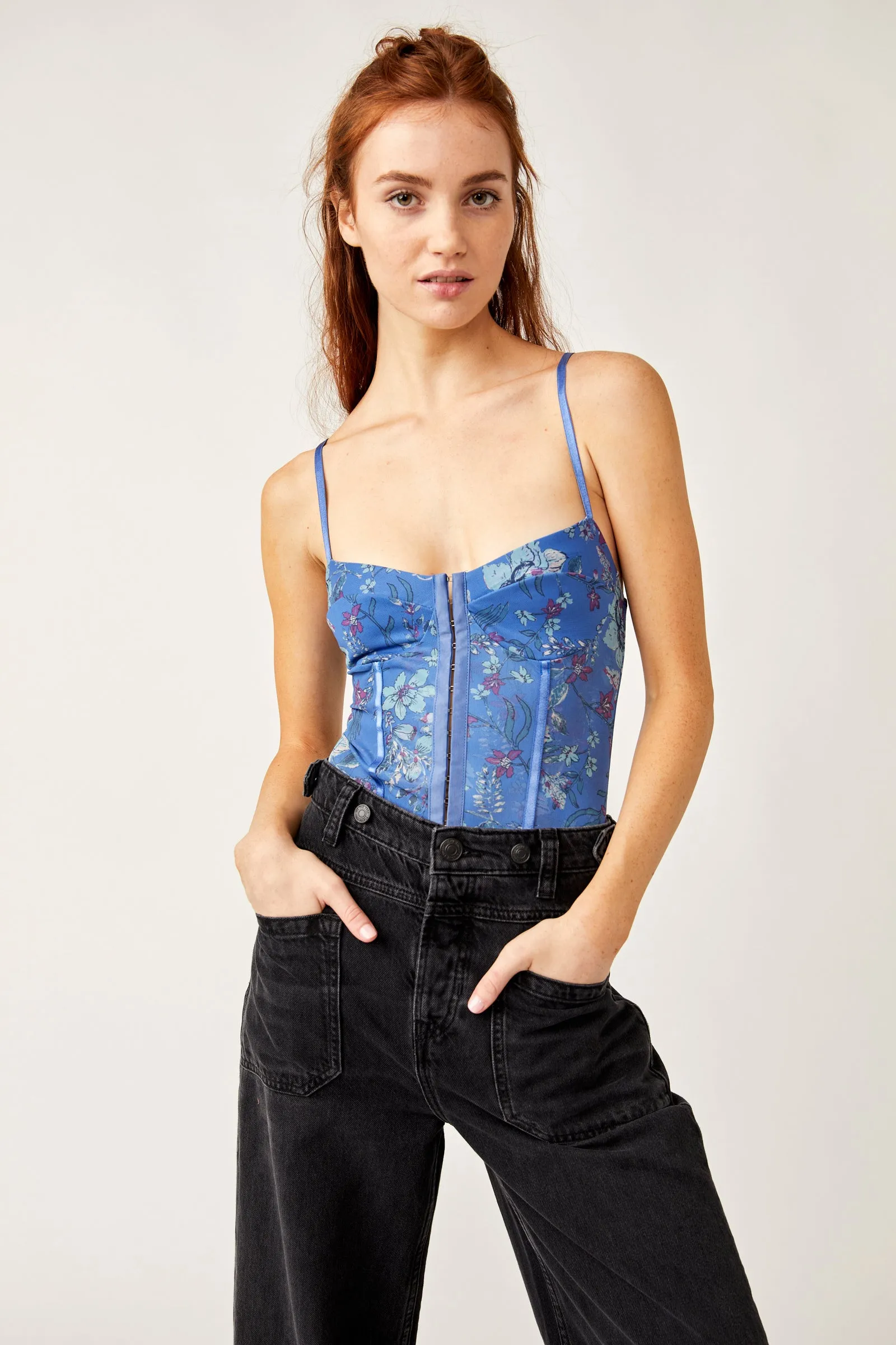 Printed Night Rhythm Bodysuit Floral Combo