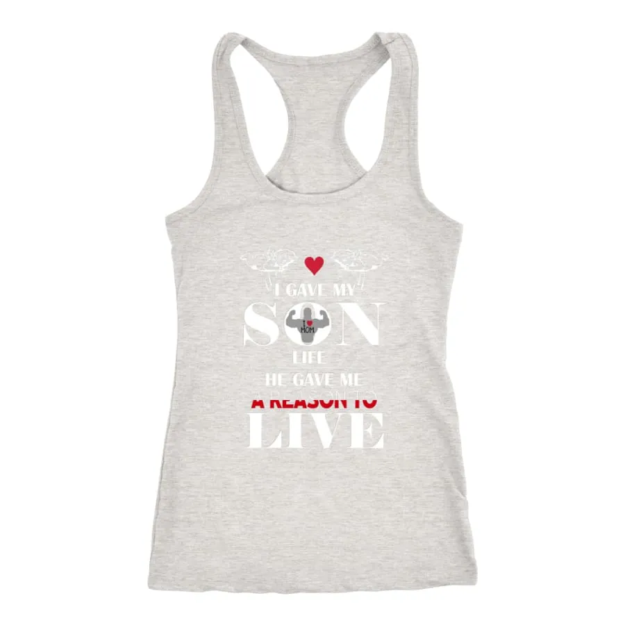 "A Reason To Live" Racerback Tank Womens Shirt|Mom Shirts| Mother's Day Gift (6 Colors)