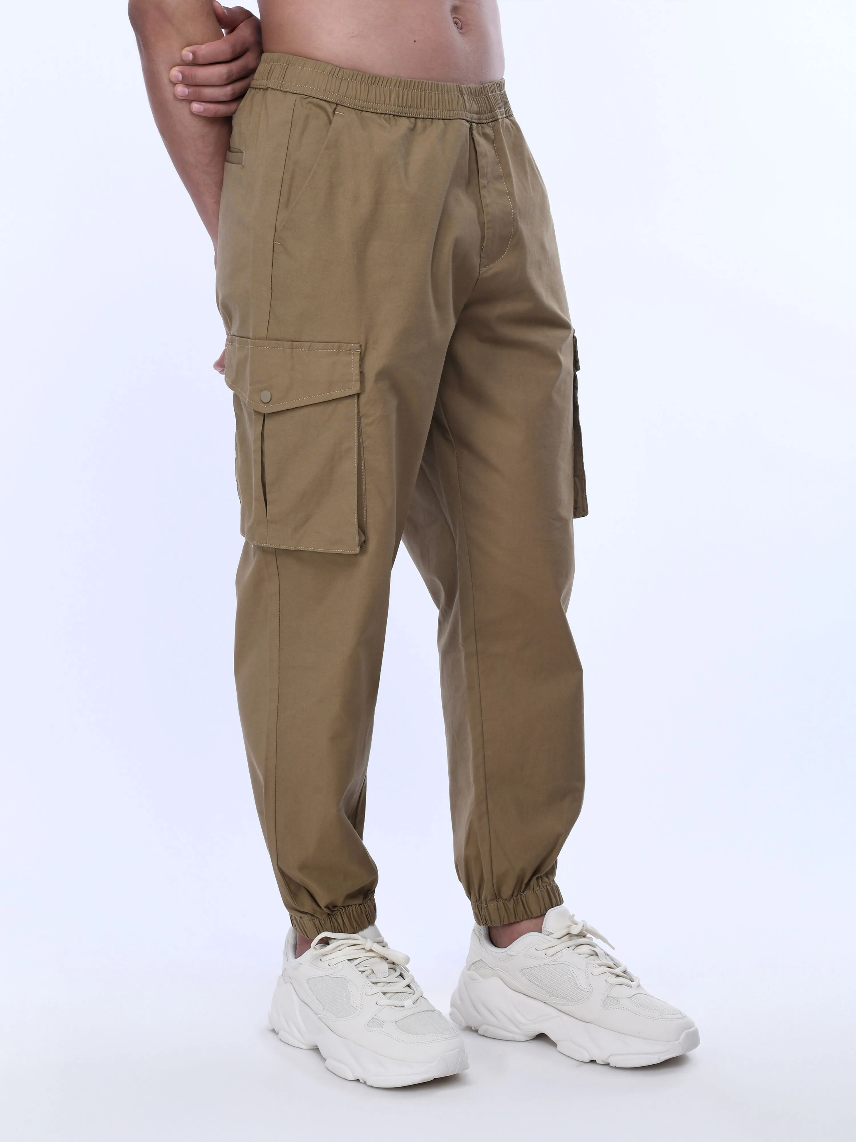 Relaxed Light Cotton Khaki Joggers